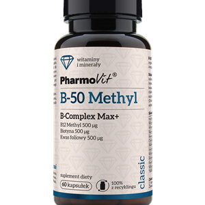 WITAMINA B-50 METHYL B-COMPLEX MAX+ BEZGLUTENOWA 60 KAPSUŁEK - PHARMOVIT (CLASSIC)
