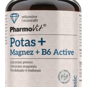 POTAS + MAGNEZ + WITAMINA B6 ACTIVE BEZGLUTENOWE 120 KAPSUŁEK - PHARMOVIT (CLASSIC)