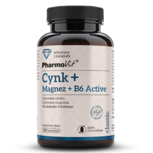 CYNK + MAGNEZ + WITAMINA B6 ACTIVE BEZGLUTENOWY 120 KAPSUŁEK - PHARMOVIT (CLASSIC)