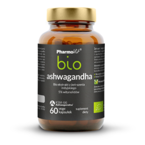 ASHWAGANDHA EKSTRAKT (250 mg) BEZGLUTENOWY BIO 60 KAPSUŁEK - PHARMOVIT
