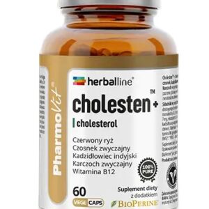 KAPSUŁKI NA PRAWIDŁOWY POZIOM CHOLESTEROLU (CHOLESTEN+) BEZGLUTENOWE 60 szt. - PHARMOVIT (HERBALLINE)