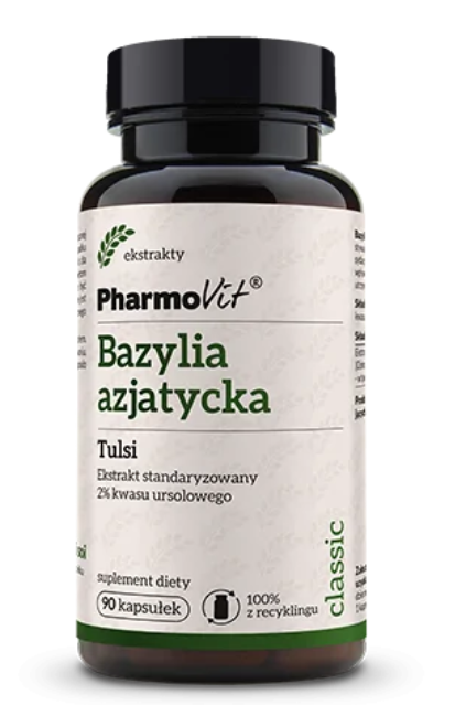 BAZYLIA AZJATYCKA EKSTRAKT (400 mg) BEZGLUTENOWY 90 KAPSUŁEK - PHARMOVIT (CLASSIC)
