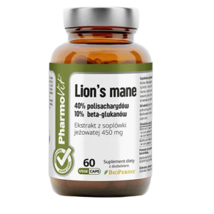 SOPLÓWKA JEŻOWATA EKSTRAKT (450 mg) BEZGLUTENOWY 60 KAPSUŁEK - PHARMOVIT (CLEAN LABEL)