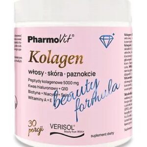 KOLAGEN O SMAKU BRZOSKWINIA - BANAN BEAUTY FORMULA BEZGLUTENOWY 174 g - PHARMOVIT