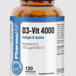 WITAMINA D3-VIT 100 µg (4000 j.m) BEZGLUTENOWA 120 KAPSUŁEK - PHARMOVIT (CLEAN LABEL)