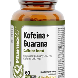KOFEINA + GUARANA BEZGLUTENOWE 60 KAPSUŁEK - PHARMOVIT (CLEAN LABEL)